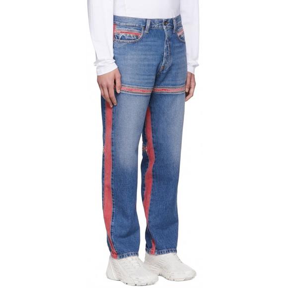 NEW DIESEL d-mand mid-rise straight leg jeans in blue
